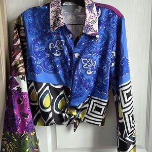 Zara Multicolor Patterned Blouse